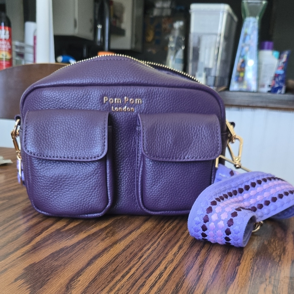 Pom Pom London Purple Crossbody Bag